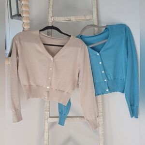 Set Of 2 SHEIN Cropped Cardigan Sweaters Sz M
